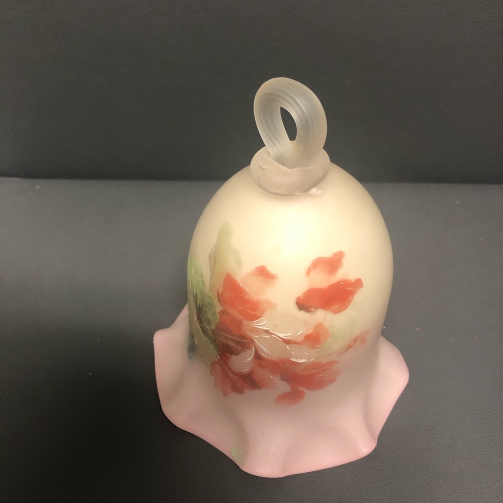 Unique BELL Bisque Fenton Floral Hand Painted